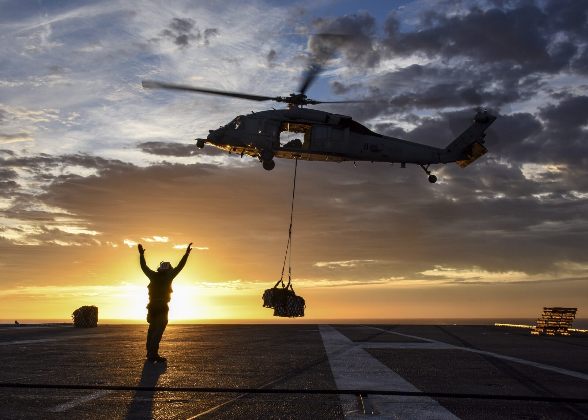 A person Sending goods in chopper